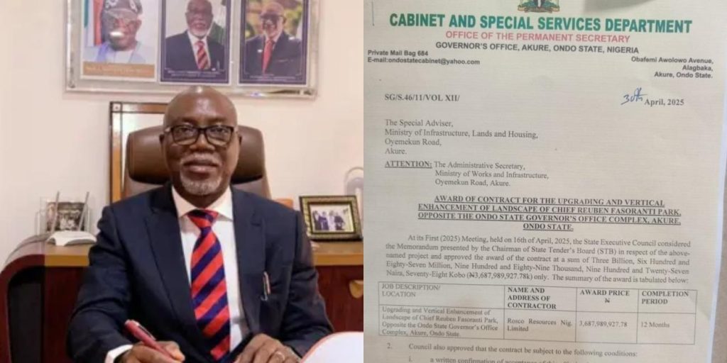 Profligate Spending as Ondo Governor Aiyedatiwa Awards N3.7billion Park Upgrade Contract Amid Criticism Of Misplaced Priorities
